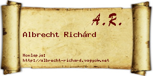 Albrecht Richárd névjegykártya
