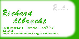 richard albrecht business card